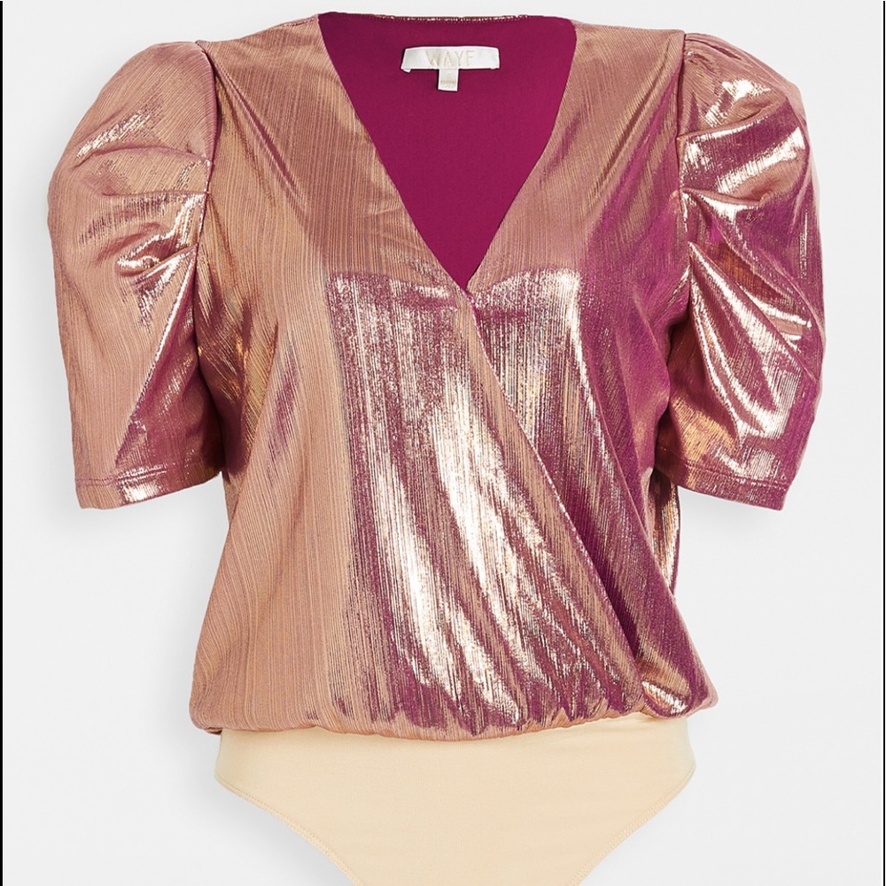 WAYF Emma puff sleeve thong bodysuit